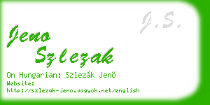 jeno szlezak business card