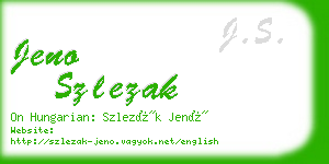 jeno szlezak business card